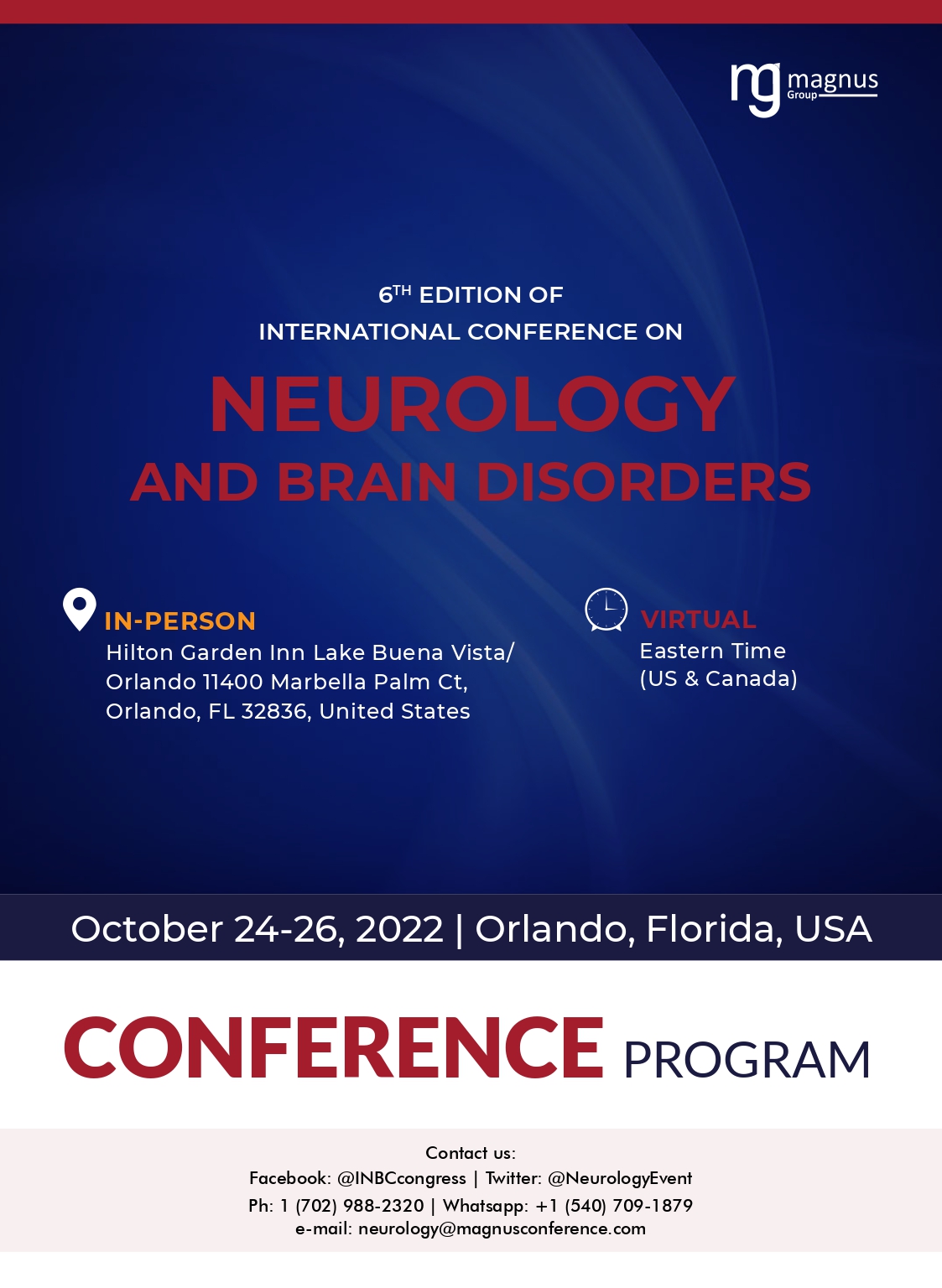 6th Edition of International Conference on Neurology and Brain Disorders Program